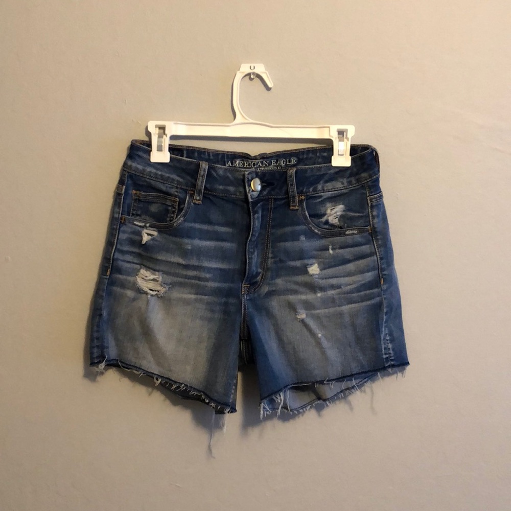 American Eagle high rise jean shorts.